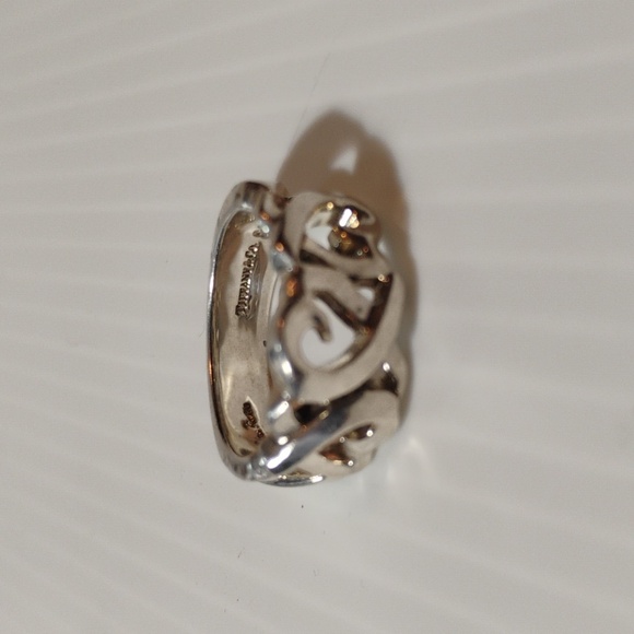 TIFFANY & CO. Paloma Picasso Sterling Silver Vintage Loving Heart Ring Sz 4.75/5 - Picture 7 of 7
